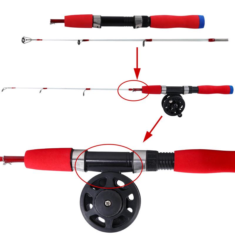 Набор удочек для зимней удочки и катушка из углеродного волокна, зимняя удочка для зимней ловли карпа со спиннинговой катушкой для зимней рыбалки