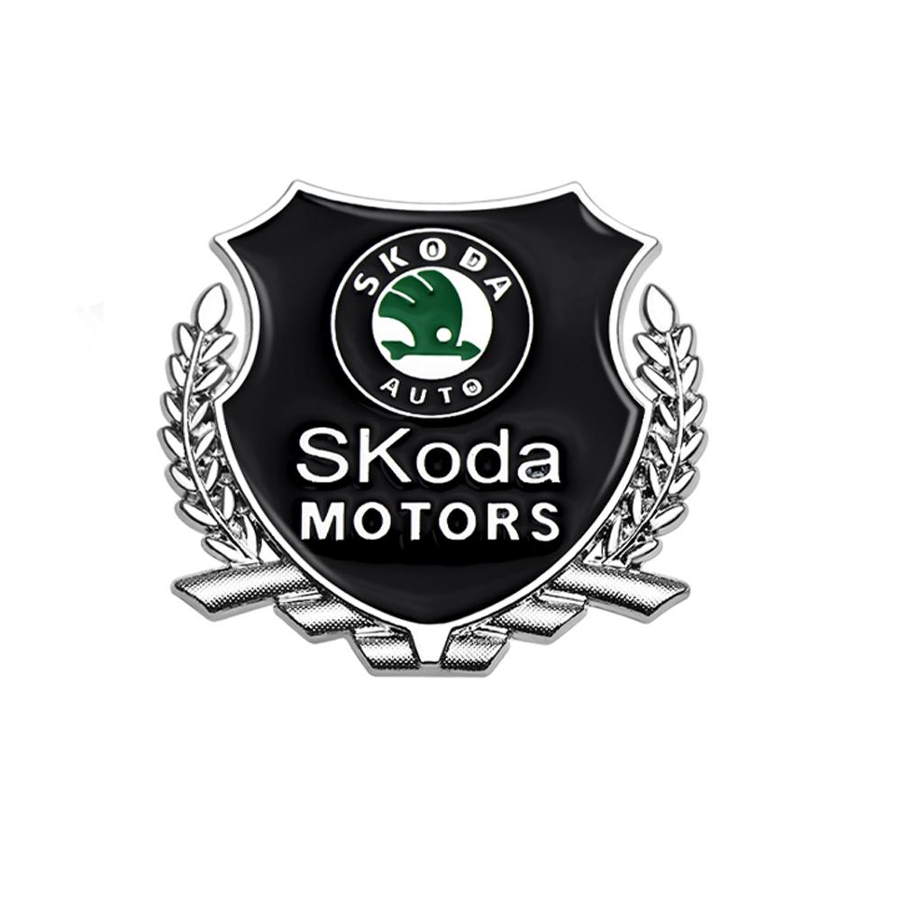 AAAJJ1 1/2Pcs 3D Metal Car Body Window Sticker Auto Decor Accessorie For Skoda Kodiaq Octavia Enyaq Kamiq Scala Rapid Superb Karoq Yeti
