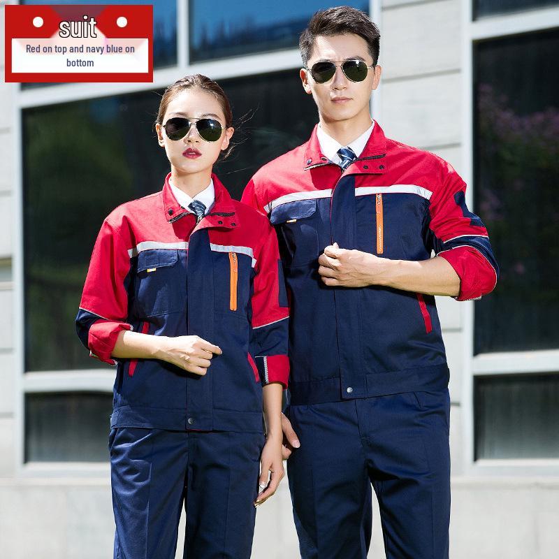 Прочный рабочий комплект для мужчин и женщин - С длинным рукавом, износостойкий, утолщенный для весны/осени. Идеально для сварки и авторемонта.