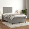 3142953 vidaXL Divan Bed and Mattress Light Grey 120x200cm Velvet