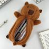 Animal Doll Cartoon Capybara Plush Doll Zipper Capibara Plush Pencil Pouch  Office
