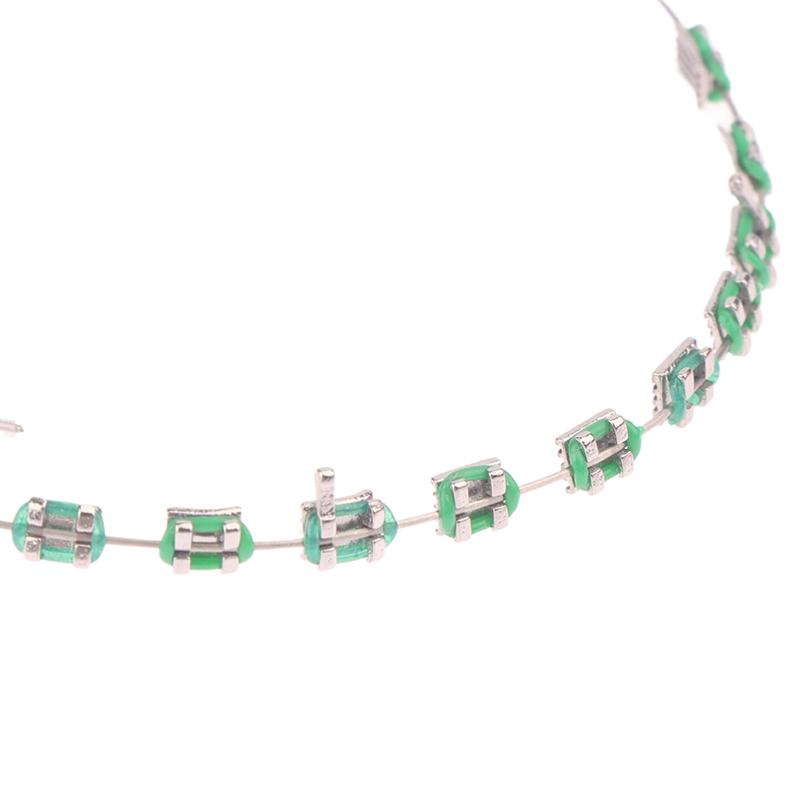 1 пара временных украшений для зубов с металлической проволокой, разноцветные металлические скобки, ортодонтические лигатуры, стоматологический материал