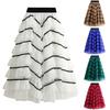 Tooxika, новая женская юбка средней длины, сетчатая юбка в стиле ретро с большим подолом, универсальная длинная юбка