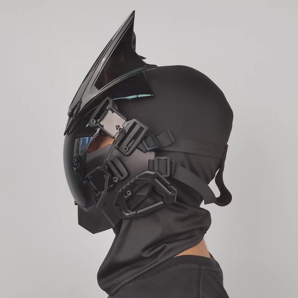 Cyberpunk Helmet CS Chicken Mask Sci Fi Equipment Halloween Party Accessories COS Functional Prop Base