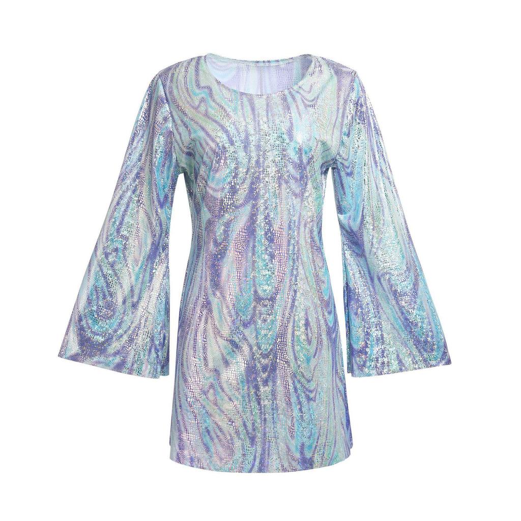 Halloween Hippie Disco Sequin Dress for Women