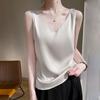 Fashion Women V-Neck Casual Sleeveless Pearl Camis Vest Solid Loose Tops