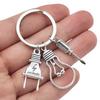 Creative Light Bulb Screwdriver Plug Keychain Electrician Key Chain Electrical Maintenance Professionals Unique Jewelry Gifts