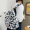 Yogodlns Модный плюшевый рюкзак для женщин, большая вместительная школьная сумка для девочек, милый рюкзак с коровьим узором, новый зимний дорожный рюкзак