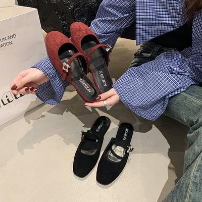 Темперамент новые ленивые мешковатые полутапочки французские одинарные туфли 2025 полутапочки женская летняя одежда маленькие ароматные ветровая нагрузка одинарные туфли