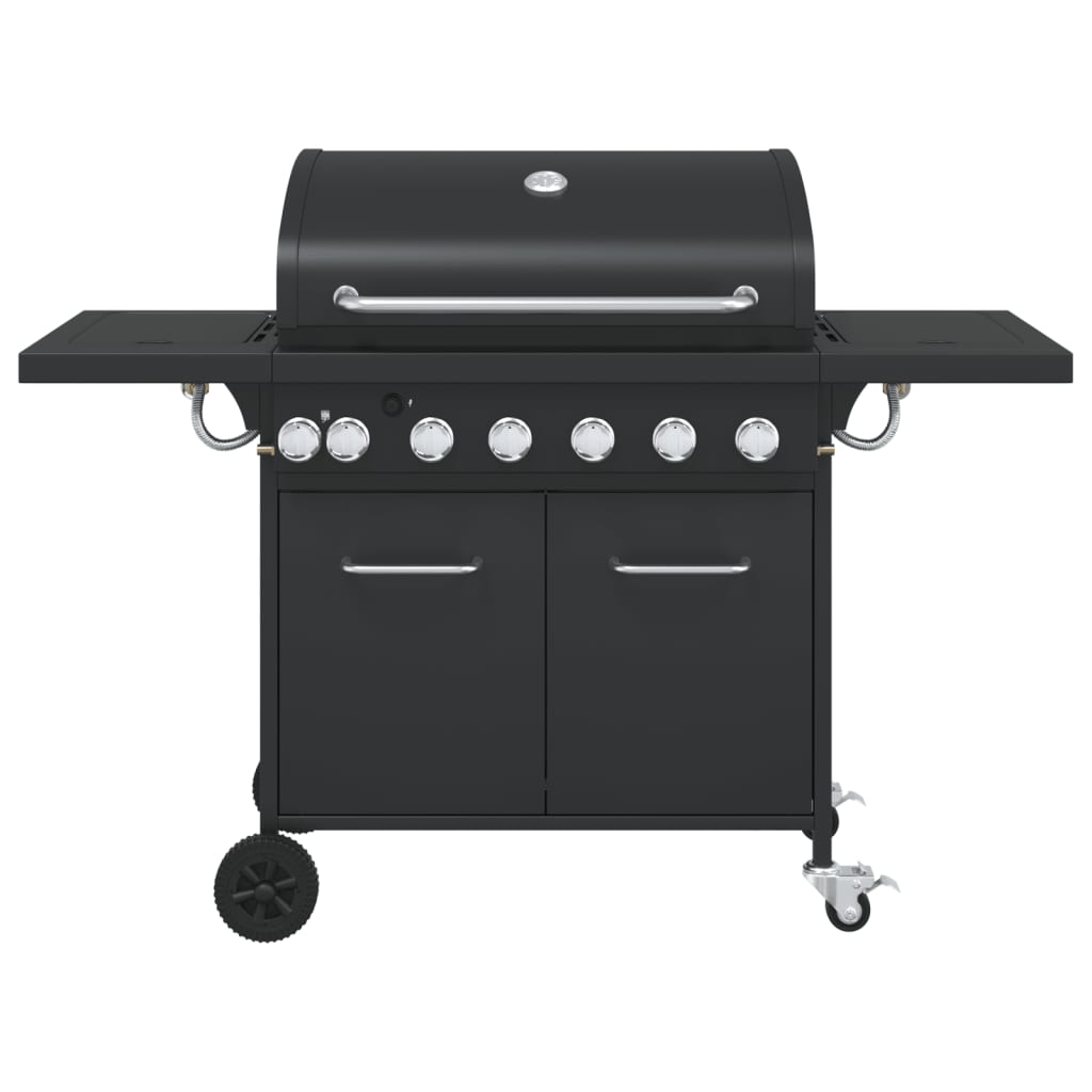 7 Burner Gas Grill in Black Powder Coated Steel