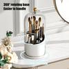 Вращающийся держатель для кистей для макияжа Скрытый держатель для зубных щеток с выдвижной крышкой Многосекционный пылезащитный органайзер для макияжа для туалетного столика в ванной
