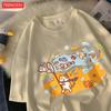Small Fish In The Huge Bubblecotton Women TShirts Cartoons Printed Tops ONeck Soft Oversized T Shirt Summer Casual Clothes