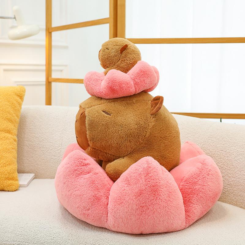Новая кукла капибара лотос, подушка-игрушка, плюшевая игрушка капибара, уродливая милая кукла, подарок для девочки, большая кукла