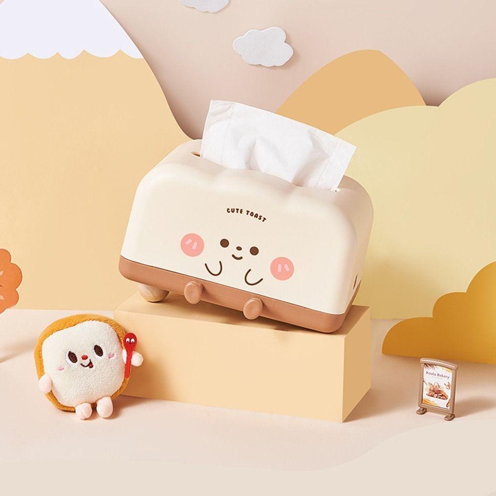 Practical Plastic Bread Tissue Box Adorable with Spring Facial Tissue Holder Decorative Napkin Case Living Room