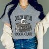 Футболка "Книжный клуб ведьм" для женщин, книжная футболка на Хэллоуин, жуткая футболка с графическим принтом для книголюба, топ, подарок для читателя на жуткий сезон, футболки