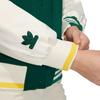 adidas Оригинальная лоскутная повседневная куртка с трилистником, женская куртка, белая, зеленая, HY4184