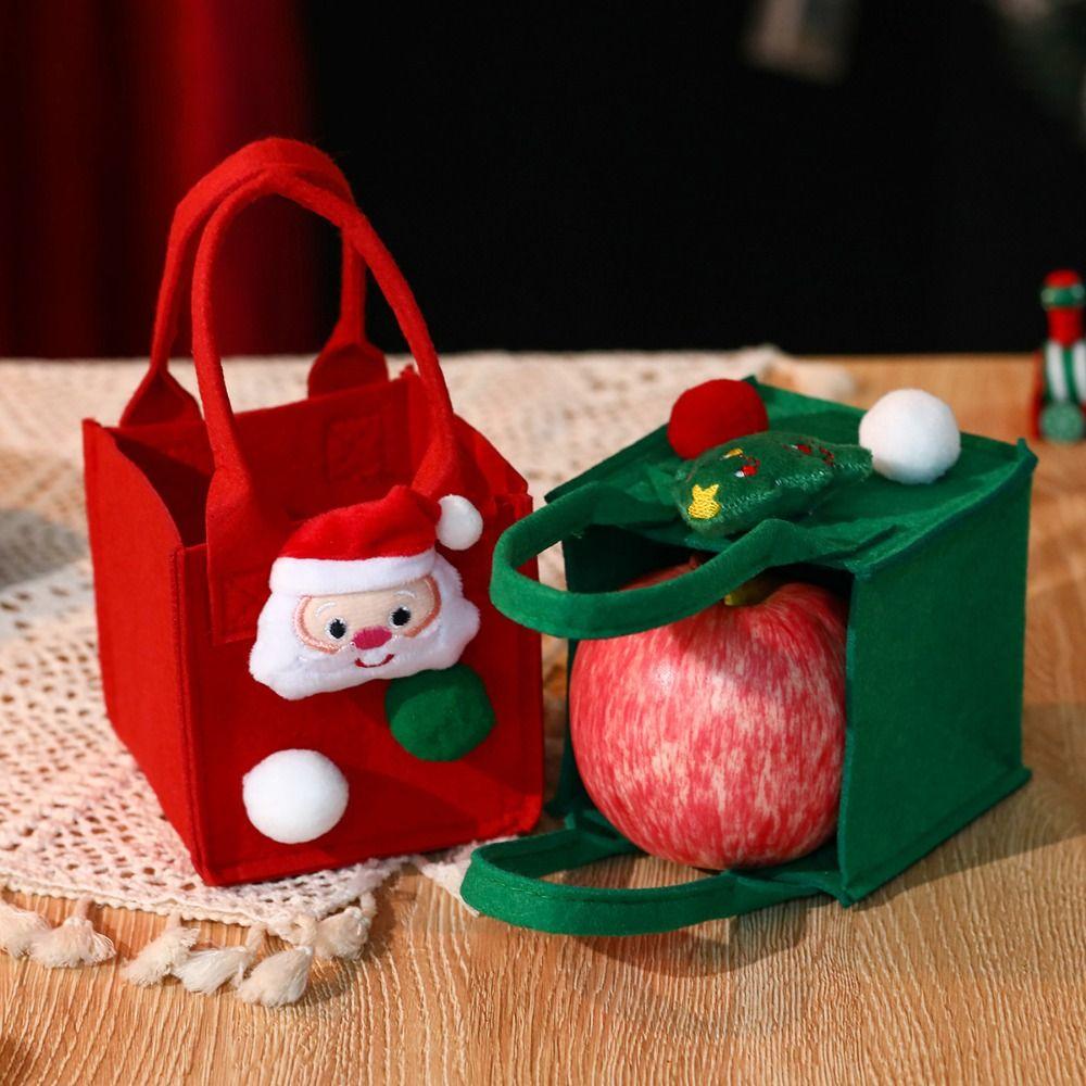 Cartoon Mini Felt Candy Bag Cute Xmas Snacks Handbag Cookies Storage Bag Kids/Children