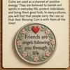 Монета-талисман дружбы Друзья — ангелы, сопровождающие вас по жизни Монета-талисман с карточкой эмоциональной поддержки Карманный сувенир дружбы