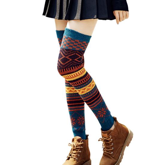 Вязаные носки, украшающие дышащие женские вязаные гетры до бедра, для покупок