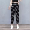 Polka Dot Women's Leggings, Summer Chiffon Harlan Pants Thin High Waisted Letter Elastic Waist, Slimming Sports Casual Pants