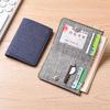Men's Ultra-Thin Canvas & Leather Wallet: Multi-Card, Slim, Folding Design for Students & Youth.