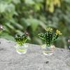 Mini Cactus Figurines Ornaments Glass Cactus Bonsai Decor Sculptures And Figurines Desktop Ornament Car Home Decoration Toys