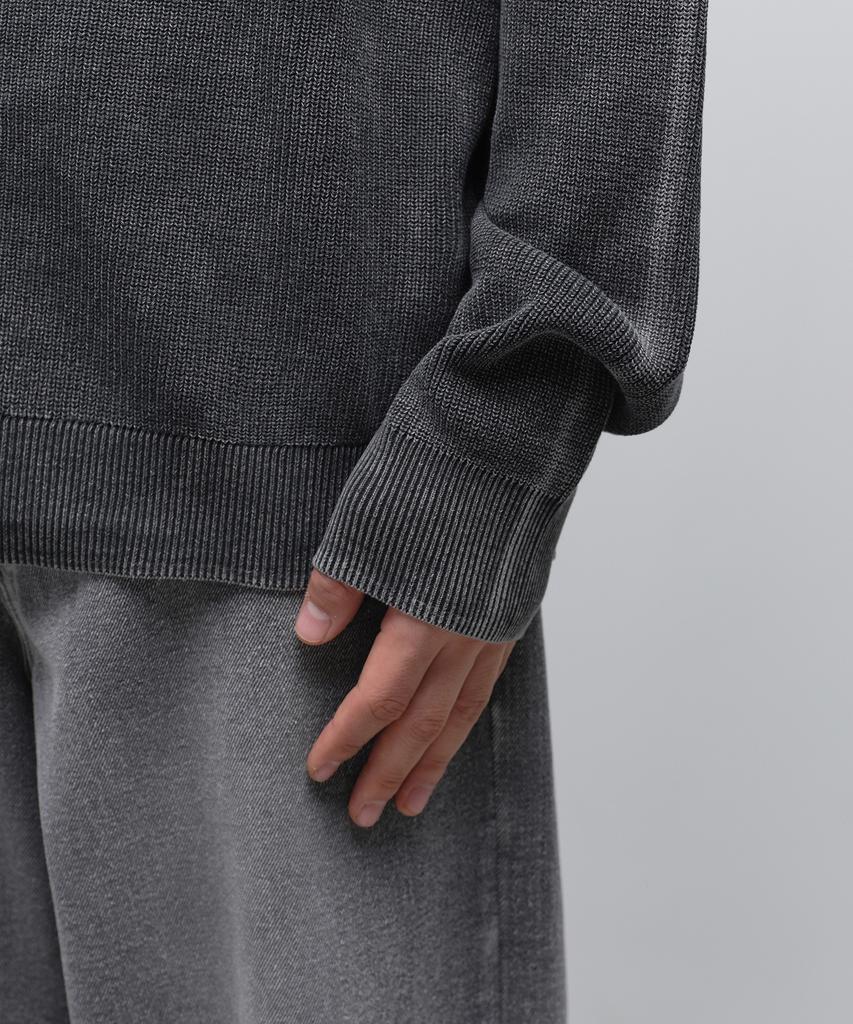 MUSINSA STANDARD Pigment Crew Neck Knit [Charcoal Gray]