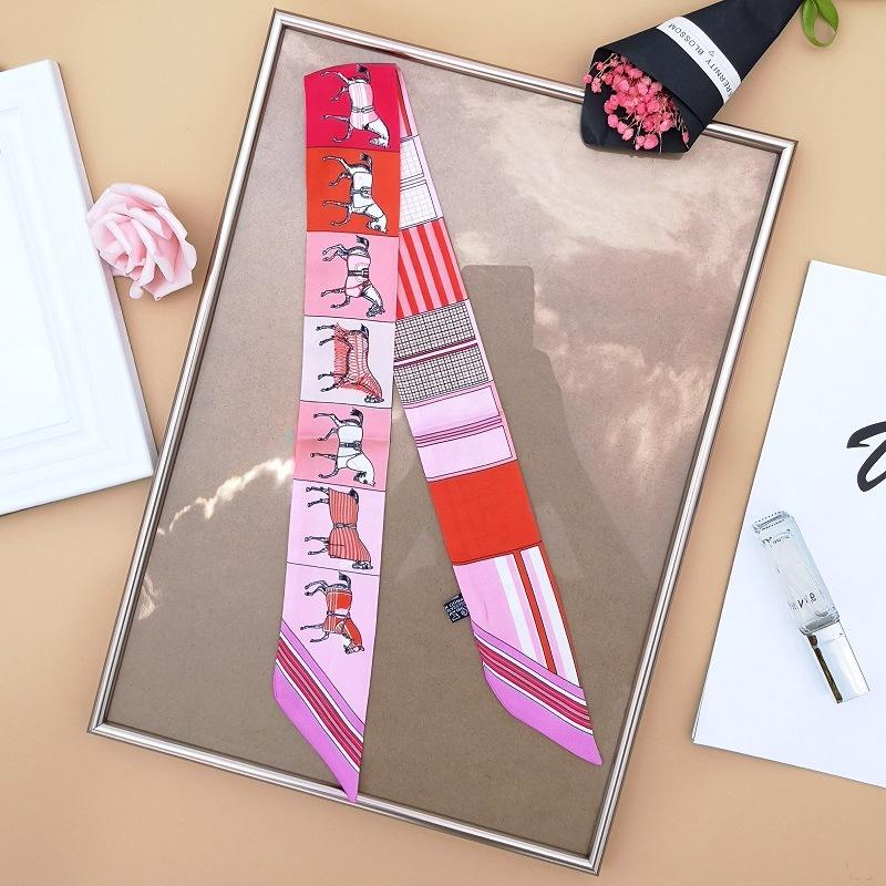Fashion Multifunction Silk Scarf for Women  Hair Ribbons Headbands Bandana Female Bag Wrist Wrap Neckerchief Foulard Neck Ties