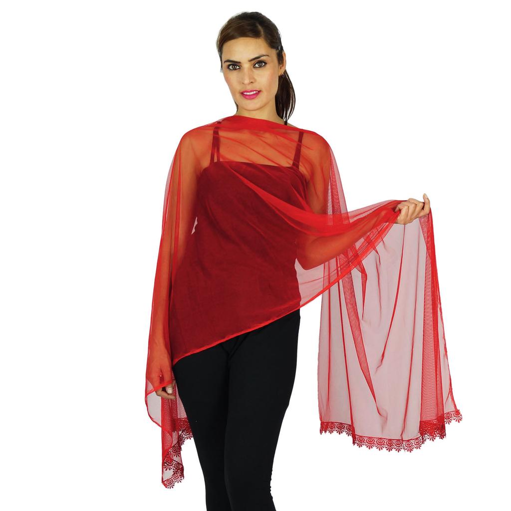 Indian Neck Wrap Long Stole Net Chunni Fashion Scarf Women Hijab Dupatta