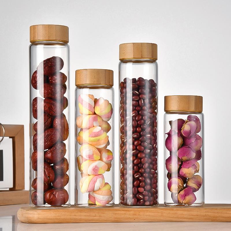Контейнер для хранения кофейных зерен, стеклянная трубка с деревянным инструментом, пробирки в бутылках для хранения зерна, деревянные герметичные канистры, инструмент для бариста, подарок