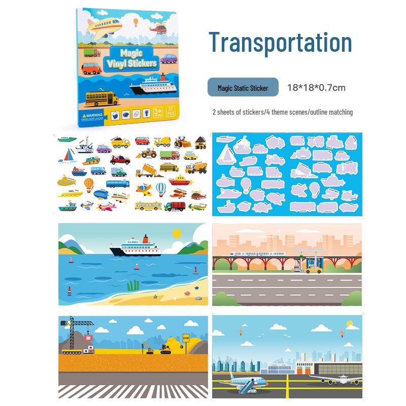 Интерактивный магнитный пазл и книга с наклейками для малышей в возрасте 1-6 лет