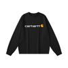 carhartt Весна и осень 2025 года, новая высококачественная хлопковая классическая футболка с буквенным принтом больших размеров с длинным рукавом для мужчин и женщин