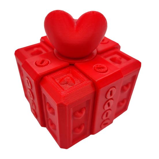 Раздражающая подарочная коробка Yousheng, 3D-печатная подарочная коробка с винтами, головоломка в виде сердца для розыгрыша на День святого Валентина, праздничный подарок на день рождения