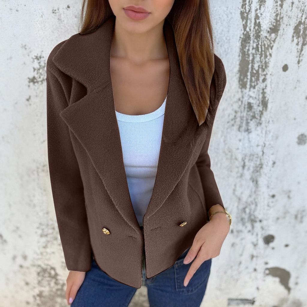 Модный женский весенний повседневный кардиган, однотонный жакет с лацканами