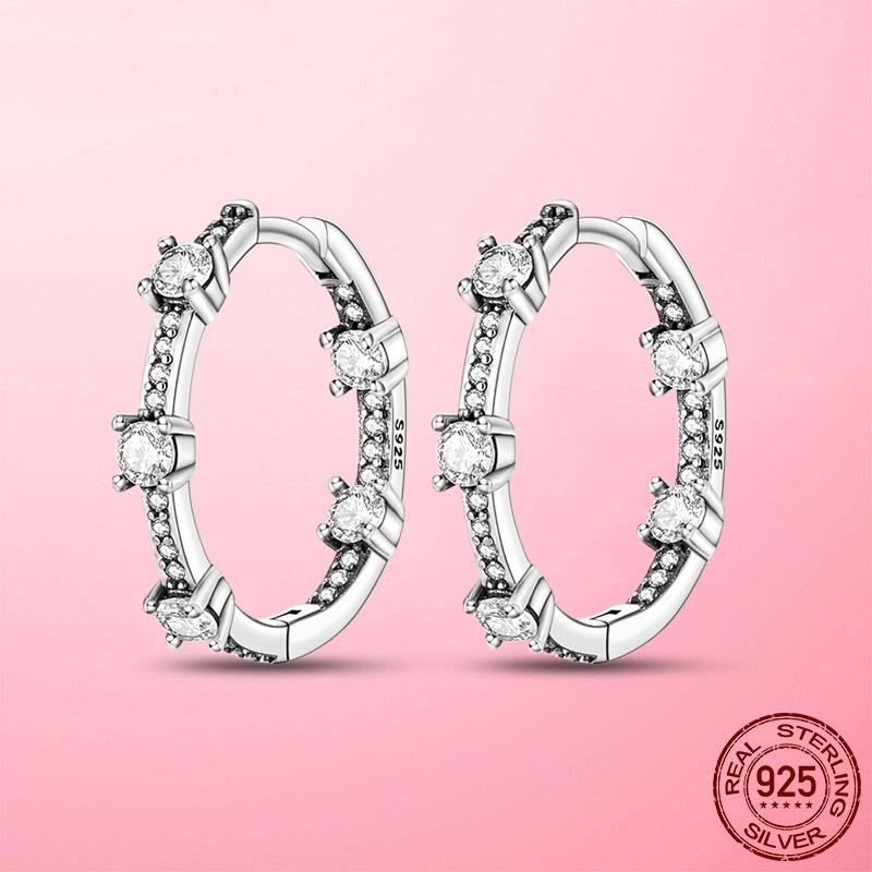 Новые серьги-кольца из серебра 925 пробы с подвесками для женщин, модные большие круглые модные серебряные серьги, изготовление ювелирных изделий