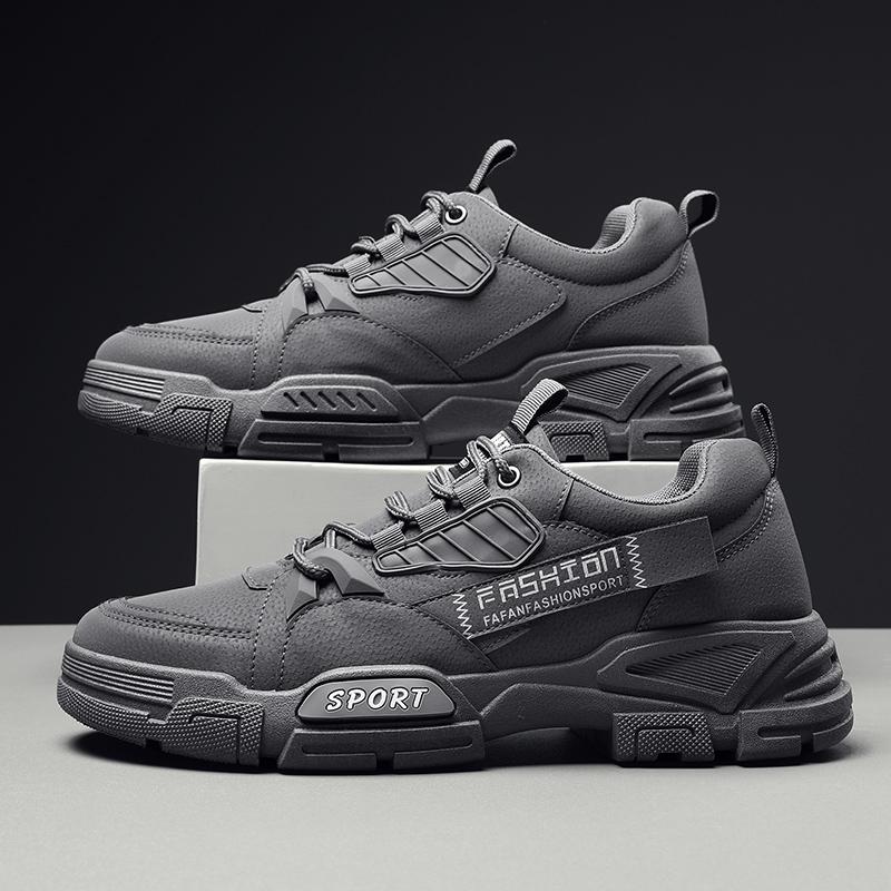 Осенняя мужская новая дышащая рабочая обувь, модная универсальная, толстая подошва, нескользящая, спортивная, повседневная обувь для занятий бордингом, защитная обувь для труда