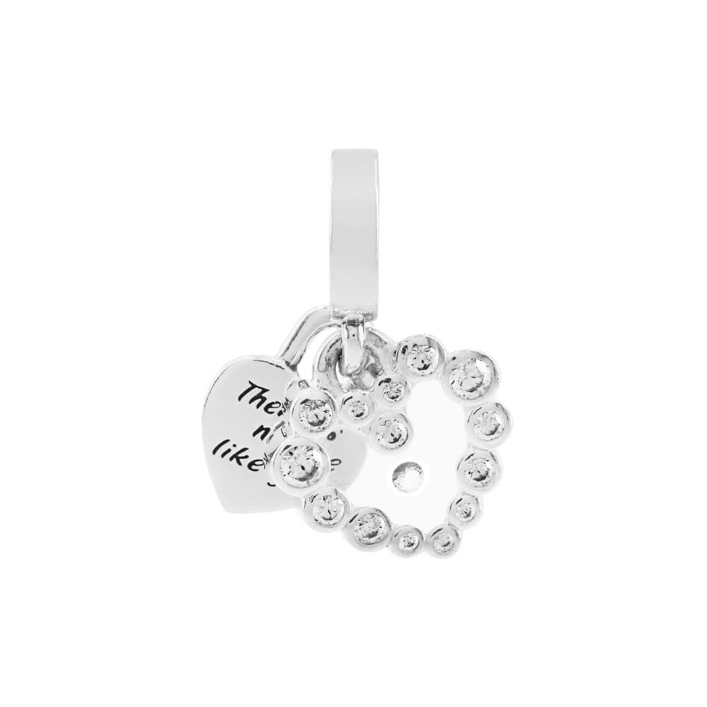PAndora Moment Sparkling Heart Double Pendant And Dangle Silver Charm 793765c01