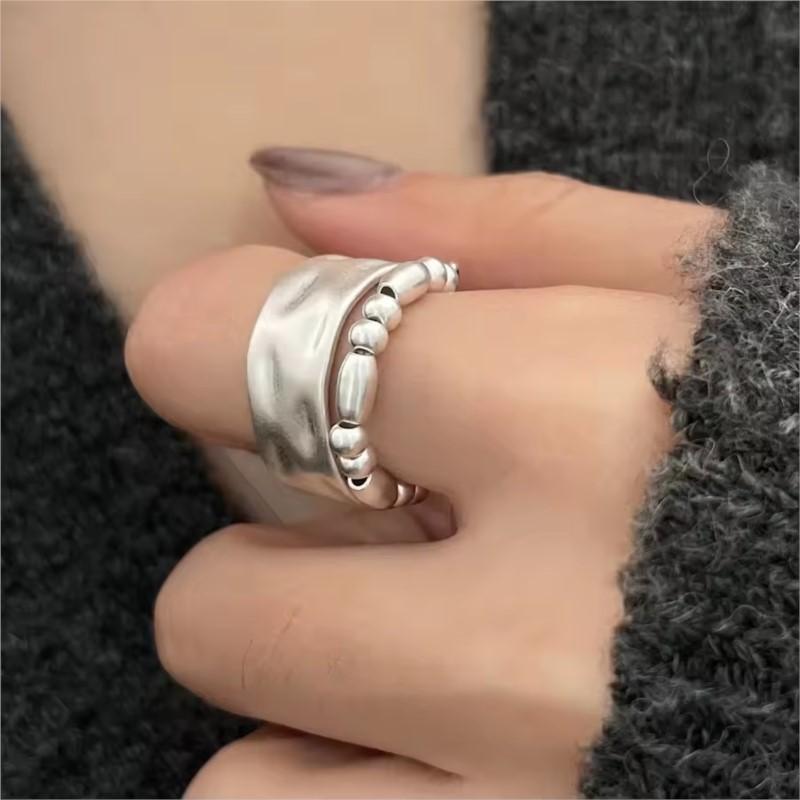 PANJBJ Кольцо из стерлингового серебра 925 пробы, многослойное, неправильной геометрической формы, для женщин, простое, очаровательное, ретро-украшение, подарок, дропшиппинг