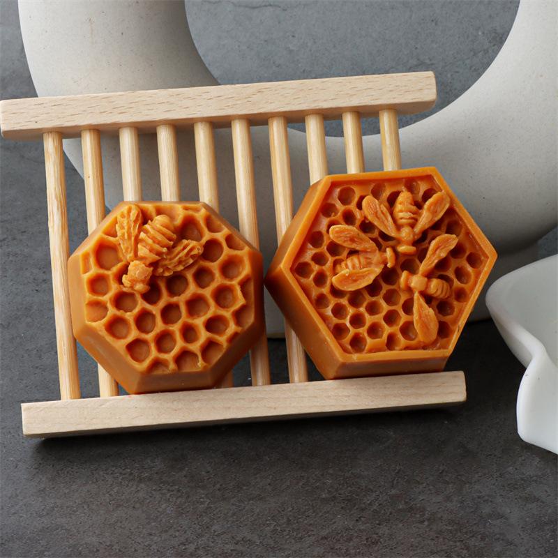 DIY Flat Honeycomb Silicone Candle Mold Geometric Polygon Beehive Aromatherapy Soap Gypsum Chocolate Cake Mousse Baking Tool