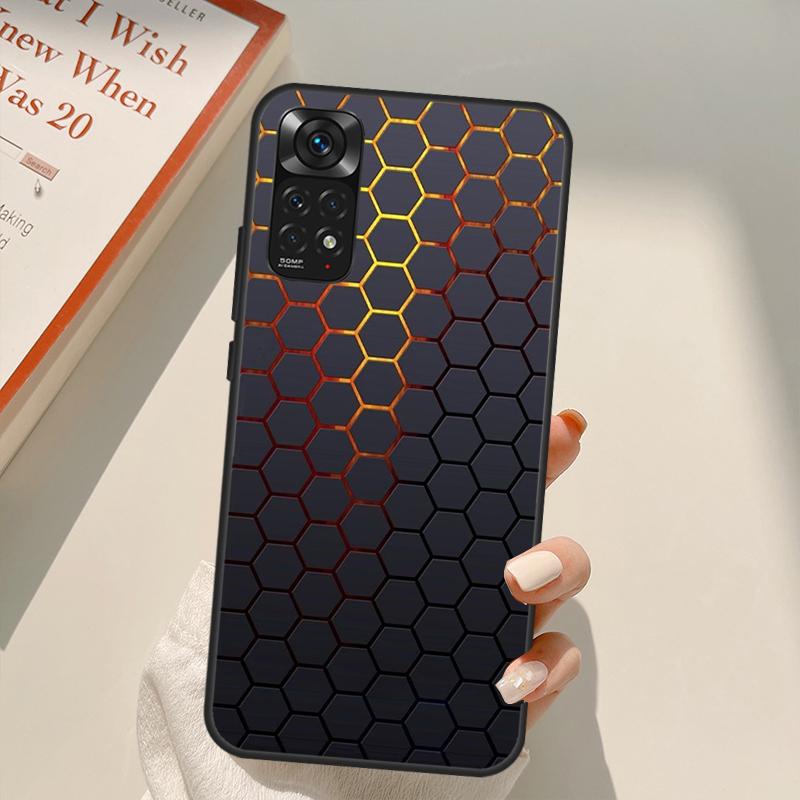 3D шестиугольные огни для Redmi 10A 10C 9A 9C 9T K40 K50 игровой чехол для телефона Redmi Note 11S 10S 9S 9 10 11 Pro