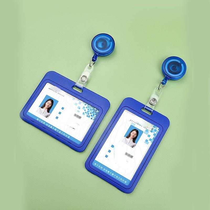 1PCS Plastic Card Cover Bags Women Men Student Bus Card Retractable Pull Badge Holder Business Credit Cards Bank ID Card Case
