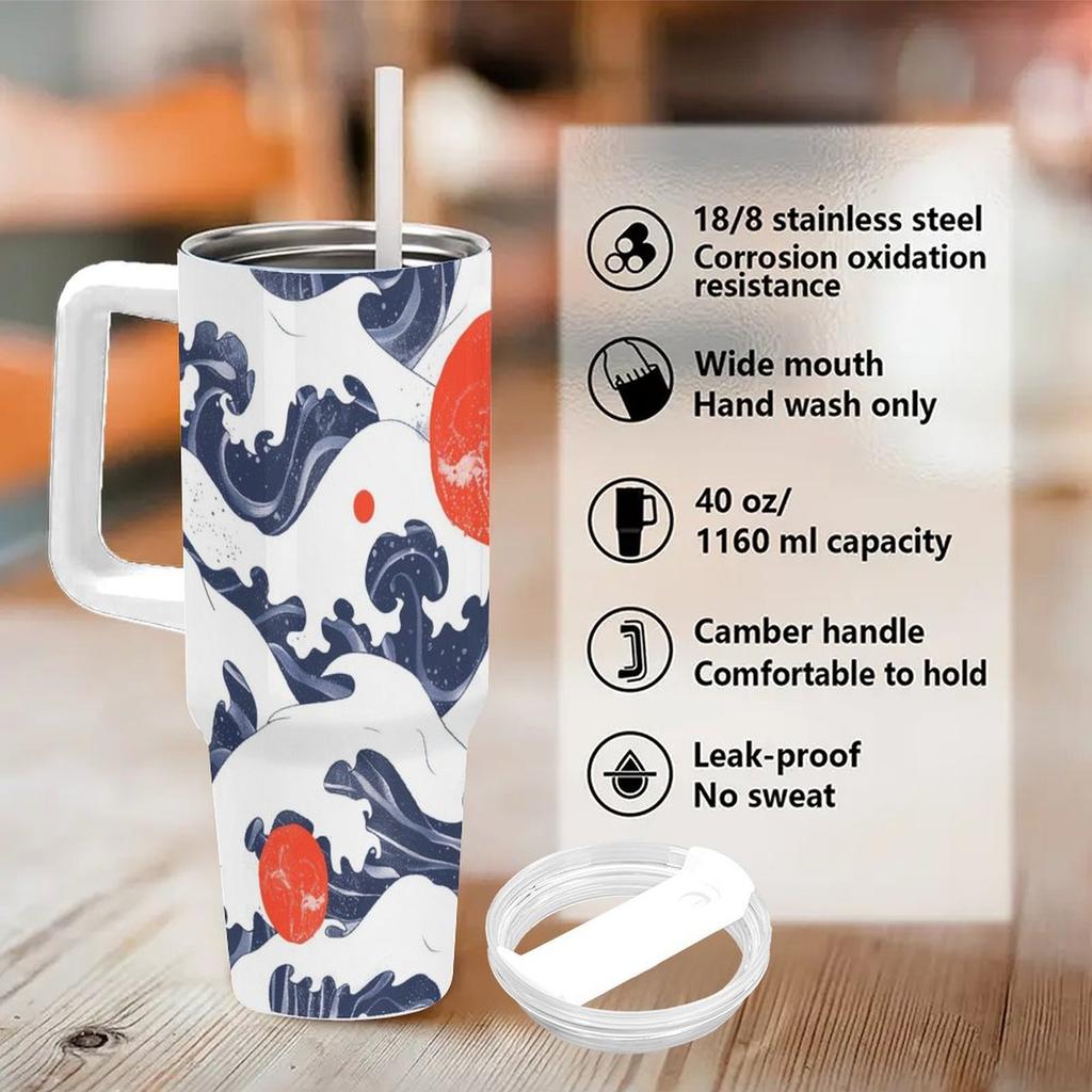 40oz Handled Vacuum Tumbler Drop Shipping Blank Sublimation Cup for Teacher Appreciation Custom Souvenir Gift