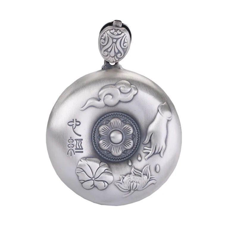 Devout Six-character Mantra Paramita Sutra Lotus Buddha Hand Pendant Necklace For Lady Jewelry Fashion S925 Chain Women Necklace