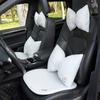 Cartoon Embroidered Bow Car Headrest Neck Pillow: Elastic, Breathable, and Stylish Car Interior Accessory.