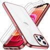 Case For iPhone 13 Pro (6.1') Contour Rose and 2 Tempered Glass Screen Protectors
