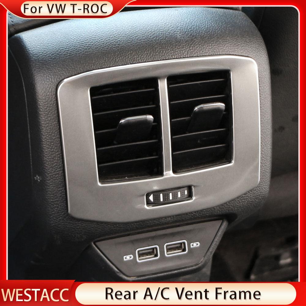 Задняя часть автомобиля, кондиционер, вентиляционная розетка переменного тока, накладка для Volkswagen VW T-roc Troc 2017 2018 2022