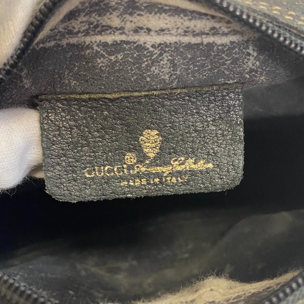 Gucci 066 Старая сумка-клатч Gucci линия Shelly с узором GG из кожи Наплечная сумка из серой кожи Женская Б/у