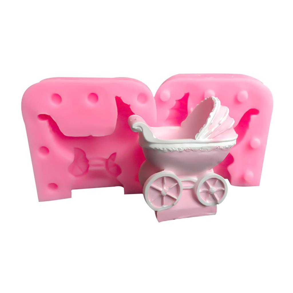Chocolate Moulds Baby Stroller Shape Baking Mold Fondant Mould Candy Molds Silicone Material Great Gift for Baking Lover