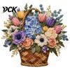 3D Цветочная корзина Поделка Цветочный пэчворк DIY Набор, Многослойные тканевые цветы Изготовление Ручные принадлежности для творчества Швейный проект для взрослых, Идея для подарка Текстурированный