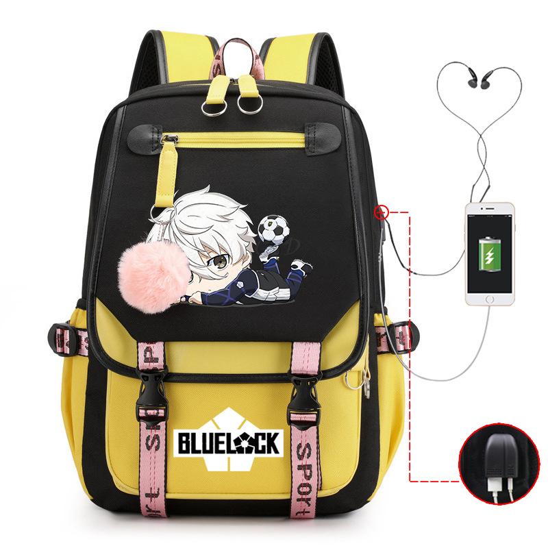 Blue Prison Anime School Bag College Wind Large Capacity Middle School Student Usb Backpack
